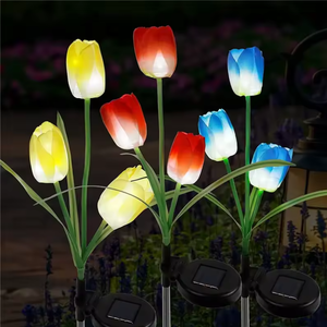 Lámpara Solar LED de Pie con 3 Cabezas, Tipo Tulipán, con Clasificación IP65, de Plástico ABS Recargable, <span class=keywords><strong>para</strong></span> Jardín, Exteriores y Hoteles - Product Image 3