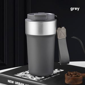 Business Eco-Friendly 17Oz/510Ml Stainless Steel Vacuum Insulated Travel Coffee Tumbler Mug Cup With <b>Rope</b> Strap for Office Use - Product Image 2