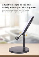 KALIOU W031 A7 Anneau lumineux LED de bureau, triple température de couleur, design pliable, mini USB portable pour diffusion en direct sur téléphone portable