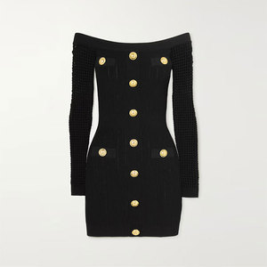 Produttore di Maglieria: Abiti Mini Neri Personalizzati, Sexy ed Eleganti, Senza Spalline, Taglia Unica, Vestiti in <span class=keywords><strong>Maglia</strong></span> per Donne - Product Image 1