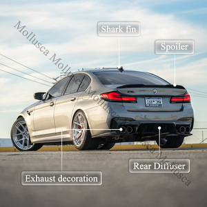 สำหรับ M5 F90 ชุดตกแต่งท่อไอเสียคาร์บอนไฟเบอร์แท้แบบแห้ง - Product Image 3