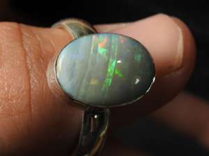 Australian Multi Fire <b>Opal</b> Bezel Setting Classic Gemstone <b>Ring</b> 925 Sterling <b>Silver</b> Men's 12x11mm 9.5 US Size Handmade - Product Image 6