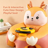 Chaise haute multifonctionnelle pour enfant avec motif d'animaux 3D, rembourrage en coton PP, tissu technique imperméable, plateau amovible, anti-chute, unisexe