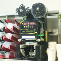 Pour FEST Commercial automatique électrique jus Boba bulle lait thé tasse Machine à sceller PP papier plastique pour boissons Film