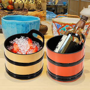 Cubetera de Estilo Japonés, Redonda, de Plástico, Diseño Oriental, Enfriador de Bebidas para Fiestas, Lujoso, Retro, Tamaño Pequeño - Product Image 1