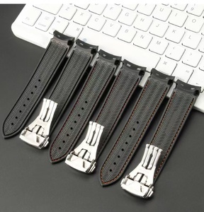 Correa de goma de silicona curvada original adecuada para O mega New S eamaster 300 S peedmaster S <span class=keywords><strong>Eiko</strong></span> H amilton - Product Image 2