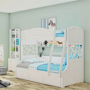 Cama Literas Doble para Niños con Cajón y <span class=keywords><strong>Escalera</strong></span> para Dormitorio o Escuela - Muebles Combinados con <span class=keywords><strong>Escalera</strong></span> Colgante - Product Image 4