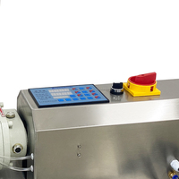 Machine de remplissage semi-automatique à pompe rotative pour sauces, crèmes et pâtes à haute viscosité, avec agitation et chauffage personnalisés