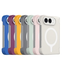 Coque de protection magnétique multicolore à double nervure centrale pour iPhone Duo, compatible avec les téléphones pliables Apple