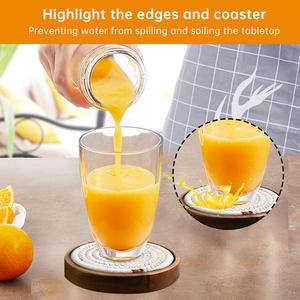 Ensemble de sous-verres en bois ronds personnalisés avec support de gravure au laser en gros - Product Image 5