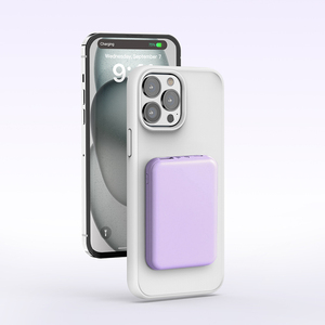 Banco De Potencia изысканный дизайн мини-внешний аккумулятор для мобильного телефона фиолетовый 5000 мАч Беспроводной магнитный блок питания для мобильного телефона - Product Image 4