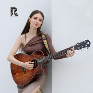 Guitarra Acústica DG01 ROMANTICISM, Gran Venta, para Principiantes, Fabricada en China, Alta Calidad, Abeto Macizo y Caoba - Product Image 1