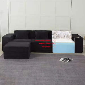 Vente <span class=keywords><strong>d</strong></span>'usine <span class=keywords><strong>Canapé</strong></span> modulaire en forme de L en velours côtelé moderne Ensemble de canapés en mousse pleine haute densité emballés sous vide pour salon - Product Image 6