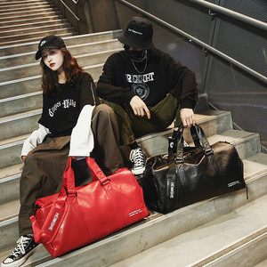 Sac de sport grande capacité, sac de voyage à bandoulière pour week-end, sac de voyage en PU imperméable, sac de voyage à courte distance, sac de voyage à motif géométrique - Product Image 4