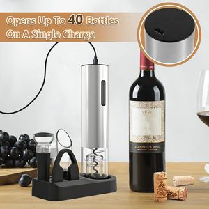 4 in 1 Rechargeable Type-C Opener <b>Wine</b> Pourer & <b>Stopper</b>- Automatic Corkscrew Bottle Electric <b>Wine</b> Opener for Gifts - Product Image 3