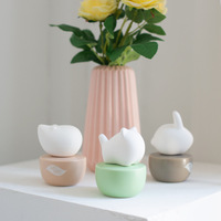 Diffuseur d'huile aromatique en céramique blanche Design animal Bouteille d'air de voiture essentielle et sans parfum sans batterie non électrique