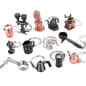Coffee Tamper <b>Keychain</b> Espresso Portafilter Moka Pitcher Keyring Portable Coffee Accessories Gift Coffee Spoon <b>Keychain</b> - Product Image 4