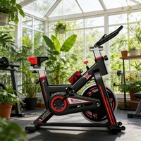 PINJIAN Vélo de contrôle ultra silencieux avec écran LCD, moniteur de fréquence cardiaque, support tablette, résistant à la transpiration, cadre en acier, magnétique