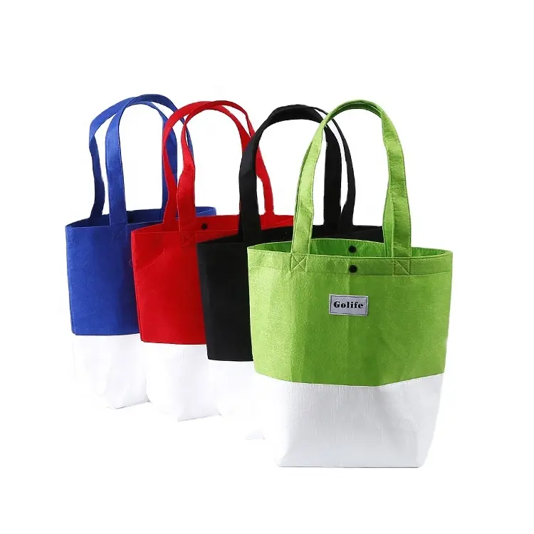 BSCI factory Wholesale Eco Promotional Custom Hand Made Felt tyvek Carry Shopping Tote Gift Bag Woman