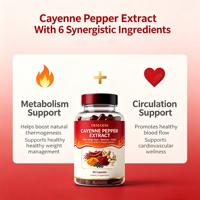 Capsules de piment de Cayenne OEM avec gingembre, ail, curcuma et betterave pour soutenir le métabolisme et la santé circulatoire – Compléments alimentaires à base de plantes