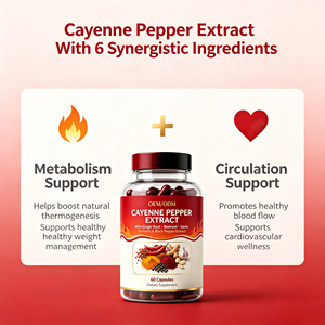 Capsules de piment de Cayenne OEM avec gingembre, <span class=keywords><strong>ail</strong></span>, curcuma et betterave pour soutenir le métabolisme et la santé circulatoire – Compléments alimentaires à base de plantes - Product Image 2