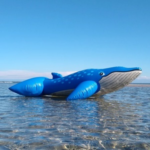 Flotadores Inflables Gigantes de Ballena Azul, Flotadores de Animales Personalizados, Flotadores para Montar - Product Image 1