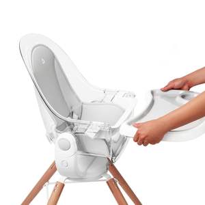 <span class=keywords><strong>Chaise</strong></span> <span class=keywords><strong>haute</strong></span> personnalisée pour bébé et tout-petit avec siège transparent et rotation à 360° °   Fauteuil pivotant, blanc et gris avec pieds en bois - Product Image 4