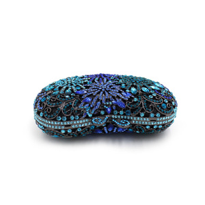 Bling Purple Gold Boda nupcial Monederos y bolsos de cristal Bolso de noche de diamantes de imitación Estuche rígido Mujeres Hollow Out <span class=keywords><strong>Clutch</strong></span> - Product Image 2