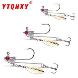 Anzuelos de pesca con forma de pez de 7g, 9g, 15g con anzuelos triples y eslabón giratorio tipo hoja de sauce para la pesca de lubina con señuelos. - Product Image 2