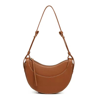 Sacs à Main de Luxe en Cuir Véritable pour Femmes, Sacs en Forme de Selle Demi-Lune ou Croissant, Sacs Portés Épaule ou Bandoulière avec Logo