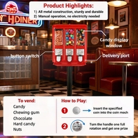 Distributeur automatique de bonbons et de chewing-gums ZENJET avec paiement par pièces et jetons, capacité de 200 à 300 pièces et plus de 20 000 cycles