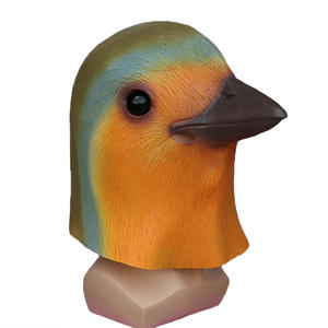 Topeng burung Robin lucu kostum pesta lateks Halloween topeng hewan properti burung liar Aksesori pesta dansa lucu - Product Image 2