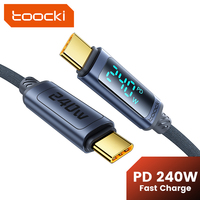 Câble USB C tressé Toocki 240W à charge rapide, synchronisation de données haute vitesse 480 Mbps, type C vers type C, cordon de charge pour ordinateur portable et téléphone