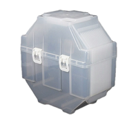 Boîte de transport antistatique MSK pour plaquettes de silicium de 12 pouces, conteneur octogonal en PP, cadre de transport pour plaquettes de silicium, noir transparent