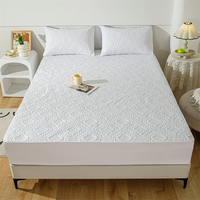 Housse de matelas en tissu polyester tissé imperméable, respirant, antidérapant, lavable en machine, couleur unie, motif fleur de phénix