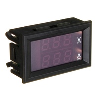 Harga Pabrik Mini Digital Pengukur Tegangan Volt Pengukur Amper DC100V 10A Panel Amp Volt Current Meter Tester 0.56 "Biru + Merah Ganda LED Display
