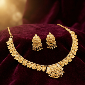 Collares de Moda al por Mayor Chapados en Oro de 14K, 18K y 24K, Conjunto de Joyería con Diseño Floral Tradicional, Conjunto de Joyería de Latón Relleno de Oro - Product Image 1