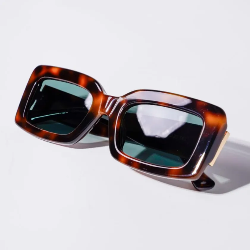 Mazzucchelli 아세테이트 프레임 사용자 정의 로고 거북이 색 직사각형 두꺼운 아세테이트 선글라스 하바나 럭셔리 선글라스 선글라스