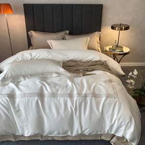 Set di piumoni da 300T di lusso all'ingrosso con lenzuola bianche da letto King Queen - Product Image 5