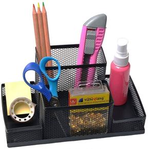 ที่ใส่ดินสอแบบตาข่ายโลหะ 4 ช่องสำหรับจัดระเบียบโต๊ะทำงาน - Product Image 1