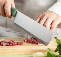 Cuchillo Japonés Nakiri para Verduras con Mango de Resina, Hoja Afilada de Acero Inoxidable para Cortar y Picar Frutas, Cuchillo de Cocina