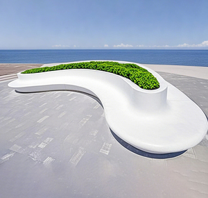 Large Tree Pool Planger <b>Chair</b> High Quality GRC Bench Custom Design Midcentury Commercial Waiting <b>Chair</b> for Mall School Hospital - Product Image 3