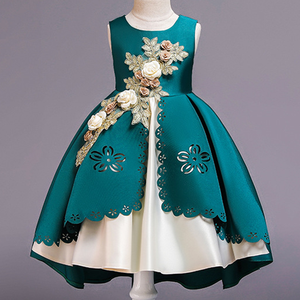 Boutique flor roja tutú vestidos para niñas pequeñas niños vestido de baile de lujo boda fiesta cumpleaños niña vestido princesa - Product Image 5