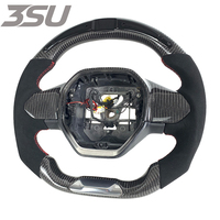 Volant de voiture en cuir et fibre de carbone de style sport personnalisé pour Peugeot E208, 308, E308, 408, E408, 4008, 508, E508 GT