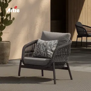 Artie Home And Garden Furniture Sets Single Bedroom Lounge Sofa Chair Modern Terrace Furniture Black Garden Sofa