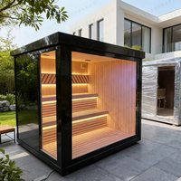 Cabine de sauna extérieure de haute qualité en bois massif, poêle infrarouge Triunity, sauna spacieux pour 4 à 6 personnes, utilisation en villa, spa traditionnel à domicile