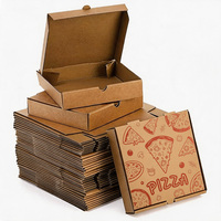 Kotak Pizza Retro Merah Custom Print, Kardus Bergelombang 8 10 12 Inch, Kertas Kraft, Kotak Kemasan Daur Ulang untuk Makanan
