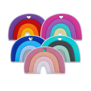 Jouets d'apprentissage et <span class=keywords><strong>de</strong></span> dentition pour bébés, bâtonnets <span class=keywords><strong>de</strong></span> dentition en silicone arc-en-ciel <span class=keywords><strong>de</strong></span> dessin animé pour nourrissons et tout-petits - Product Image 1