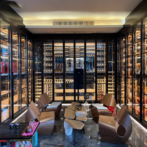 UNIREGAL - Vinoteca de Diseño Nuevo, Refrigerador de Vinos Multizona Personalizado, Humidor para Cigarros, Mueble Bar Pequeño con Refrigerador - Product Image 1