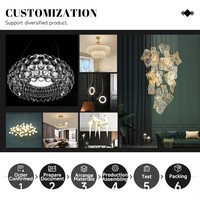 Lampe suspendue LED élégante à lumière chaude ronde haute luminosité pour salle à manger, villa, salon, rénovation